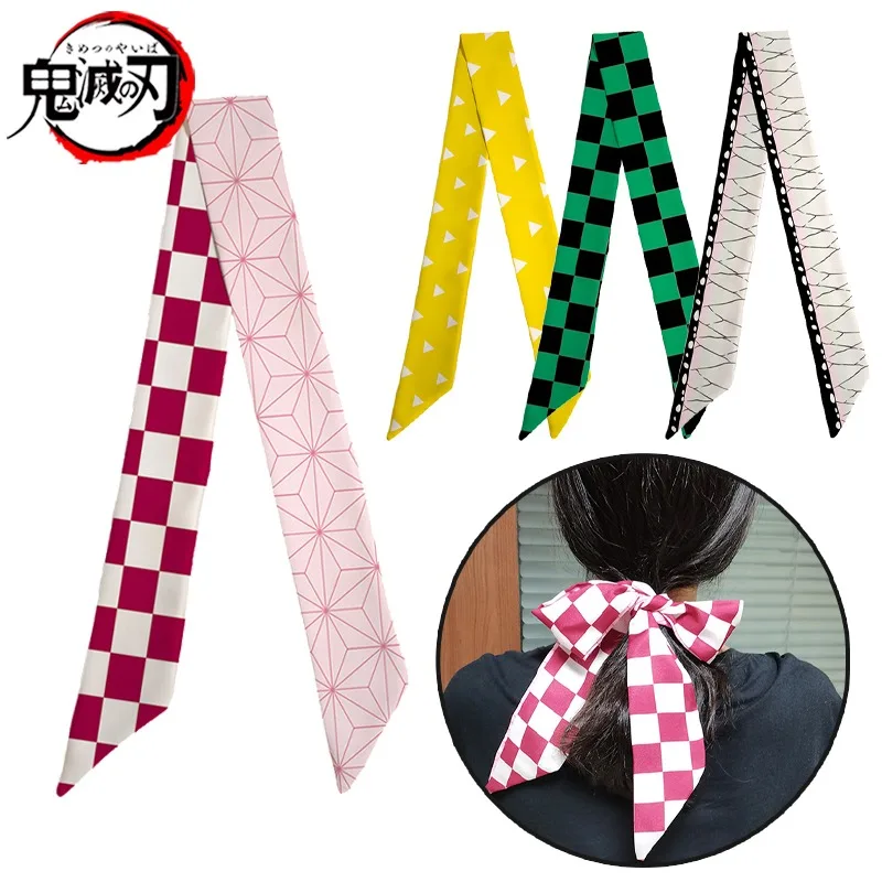 Pañuelo Demon Slayer Nezuko Shinobu para Mujer, Diadema de Moda, Accesorios de Joyería para el Cabello, Lazos para el Cabello, Regalos para Niñas