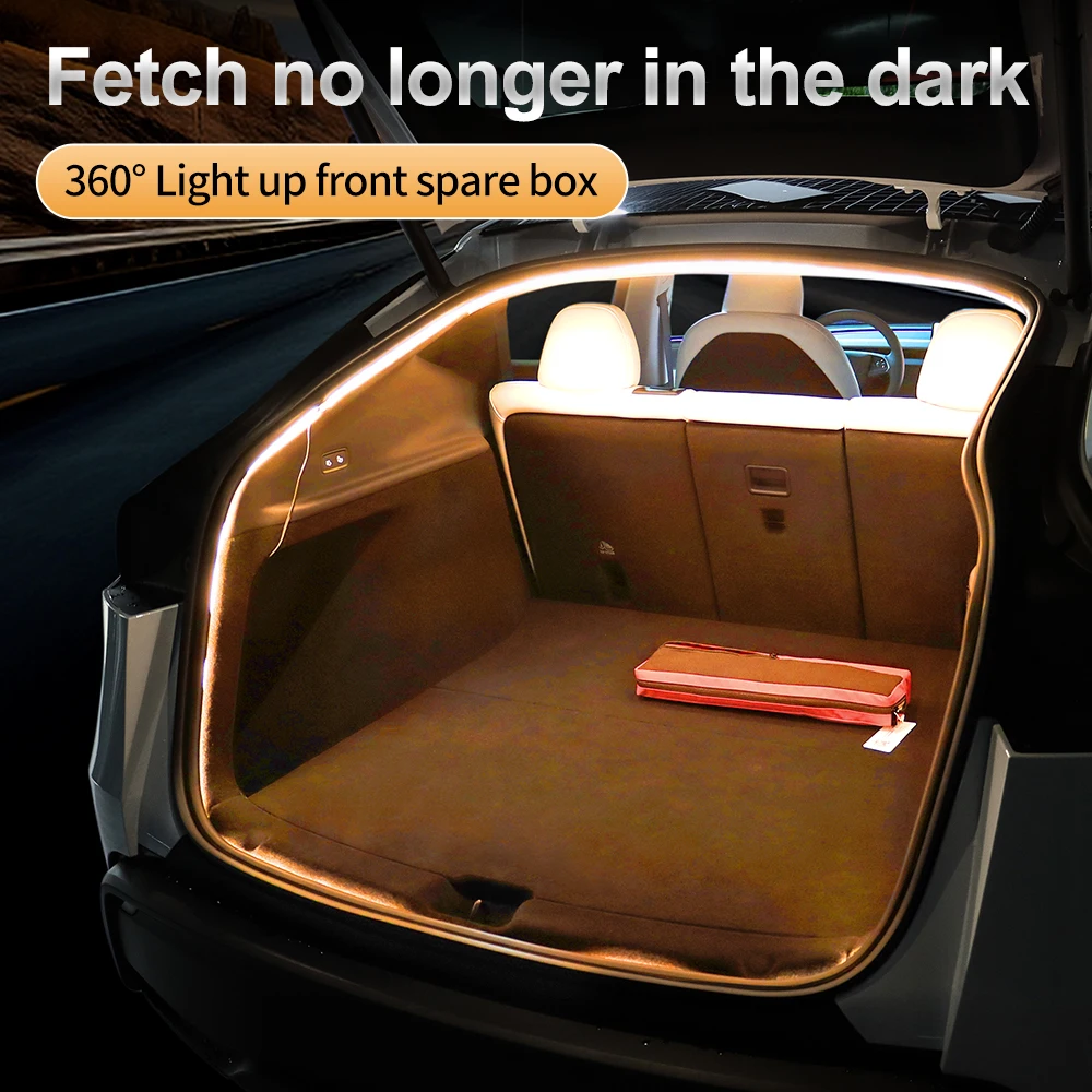 Dynamic Flowing Rear Trunk Light for Tesla Model Y Juniper 2025 2024 2023-2020 Magnetic Induction Switch LED Strip Accessories