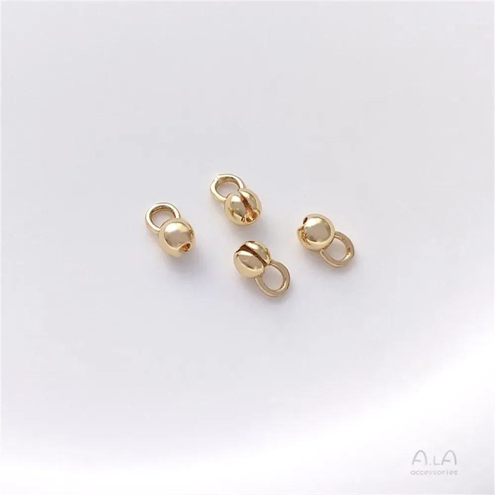 Hebilla de cuentas de posicionamiento de oro de 14K, nudo de cadena, pulsera Diy, collar, hebilla de conexión, accesorios de joyería