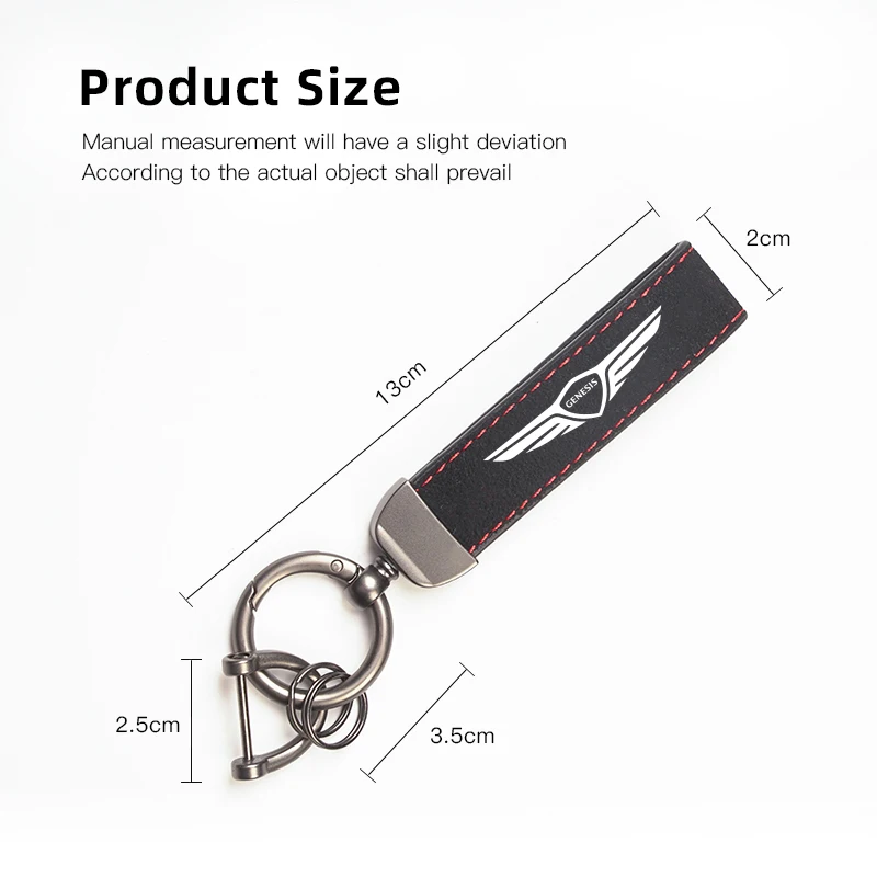 Suede Key Ring Sport Car Keychain Custom Car Emblem Gift With For Genesis G80 GV70 GV80 GV60 G70 Essentia Neolun G90 GV90 X