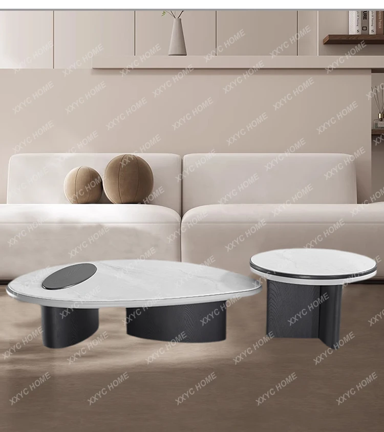 

minimalist marble coffee table combination creative special-shaped living room household small apartment high-end sense