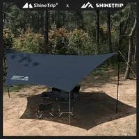 ShineTrip Outdoor Portable Thickened Sun and Rainproof Tent Camping Black Rubber Full Shade UV Tent for 8-10 People