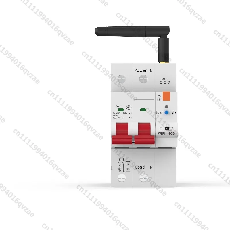 63A Wifi Smart, Switch 2p with Energy Metering Smart Life App Remote Control Smart Circuit Breaker