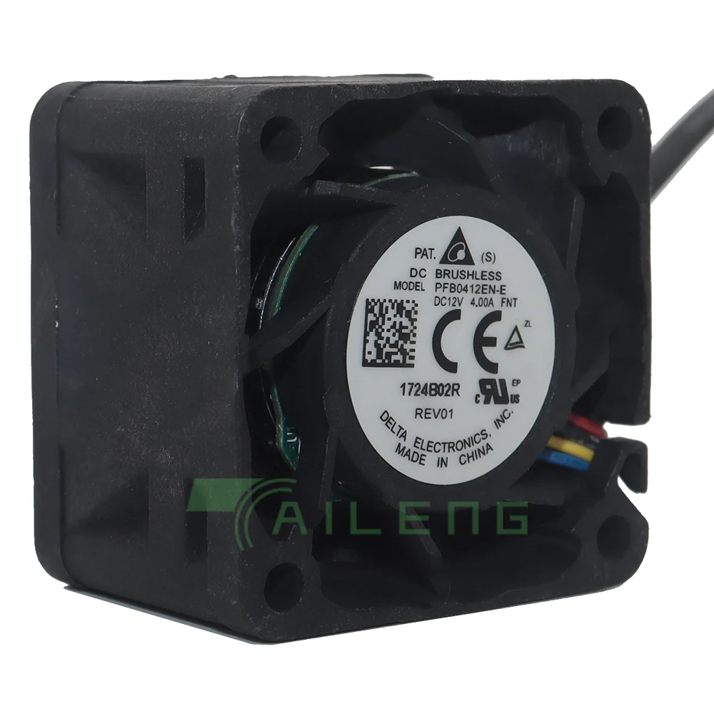 PFB0412EN-E เดลต้าอิเล็กทรอนิกส์ใหม่ DC 12V 4.00A 40x40x28มม. 4ซม. 40มม. 4สายพัดลมทำความเย็นเซิร์ฟเวอร์