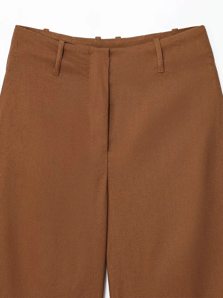 Europese stijl nieuwe damesmode veelzijdig temperament eenvoudige effen kleur casual cropped broek