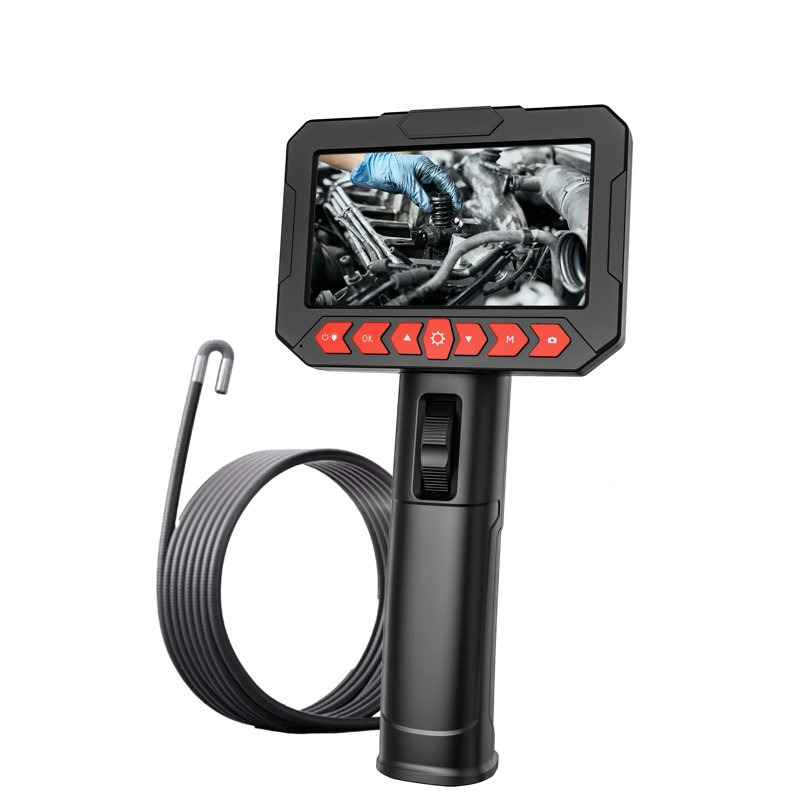360° Two-Way Articulating Industrial Endoscope HD Waterproof Borescope Camera for Car Pipe Sewer Inspection