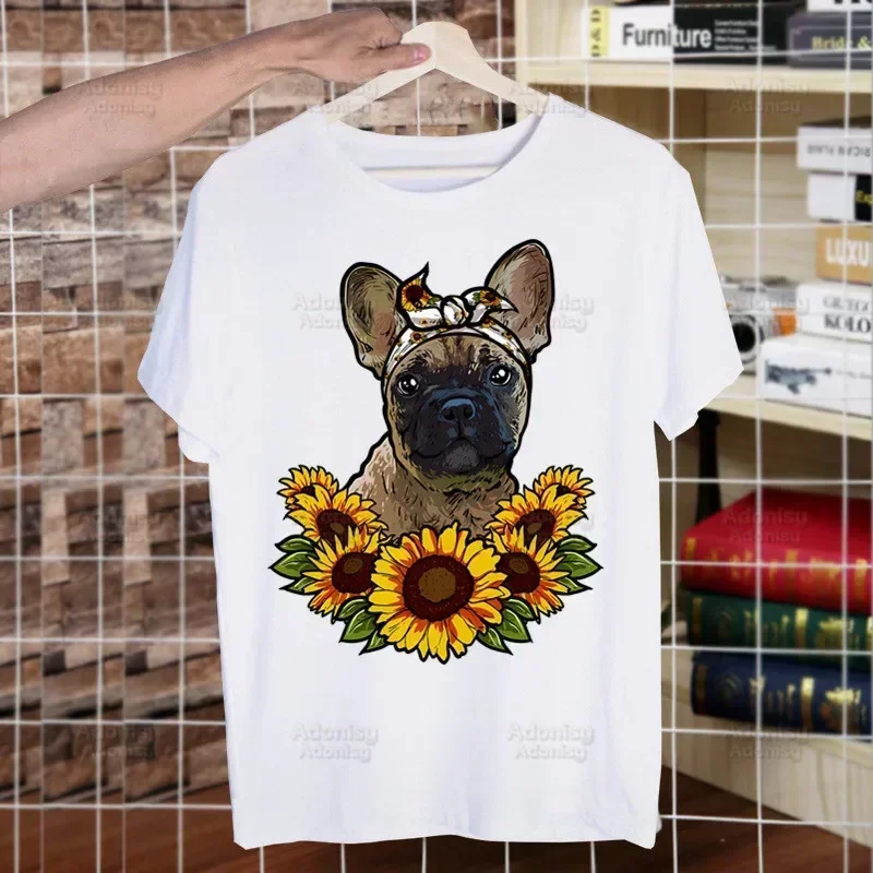 French Bulldog Harajuku Man T Shirts Tees Shirt Tops Design Short-Sleeved Aesthetic  T Shirt