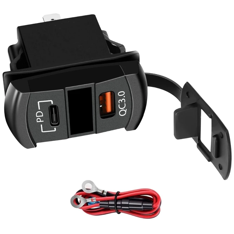 37JE Double USB Car Device Port With Digital Potential Display For Automobiles Trucks RVs SUVs