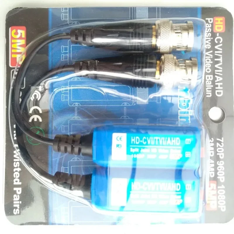 HD-CVI/TVI/AHD Vidéo Passive Balun support 720P 960P 1080P 3AJ4AJHDCVI caméra transmission par réseau CAT5E/6 câble 200m