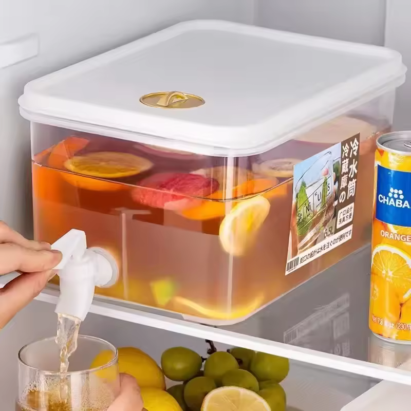 Balde de água fria com torneira, 5l, dispensador de jarro, chaleira de água, verão, suco de frutas, recipiente de bebidas, geladeira, jarro
