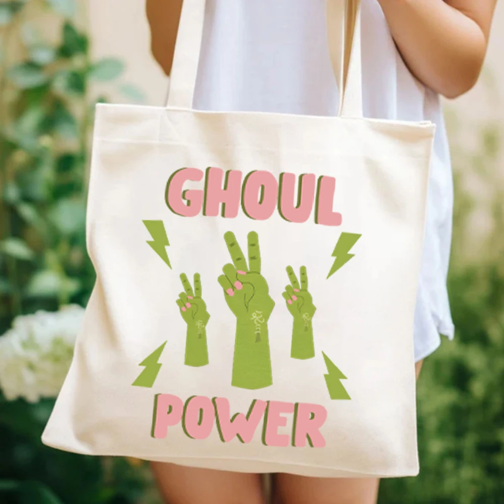 Ghoul Power Tote Bags Halloween BYeah Women's Handbags Slogan Bag's for Womens Women's Halloween Handbag's Halloween Womens Bags