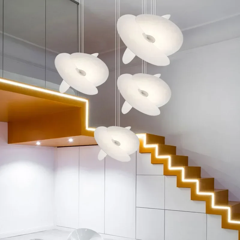 Levante Pendant Light Nordic Silk Chandelier Villa Apartment Duplex Staircase Living Room Bedroom Designer Pendant Lamp