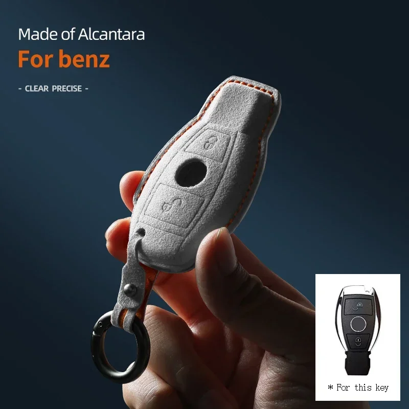 

Alcantara Car Key Case Cover Shell For Mercedes Benz A B C E R Class GLS GLA GLK GLC CLS CLA AMG W204 W205 W212 W463 W176