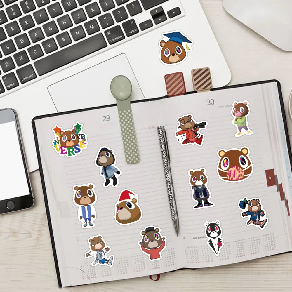 60 قطعة كاني التخرج الدب ملصقات مضحك الكرتون DIY بها بنفسك الديكور سجل القصاصات الأمتعة المحمول الغيتار سيارة دراجة الكتابة على الجدران الشارات #6