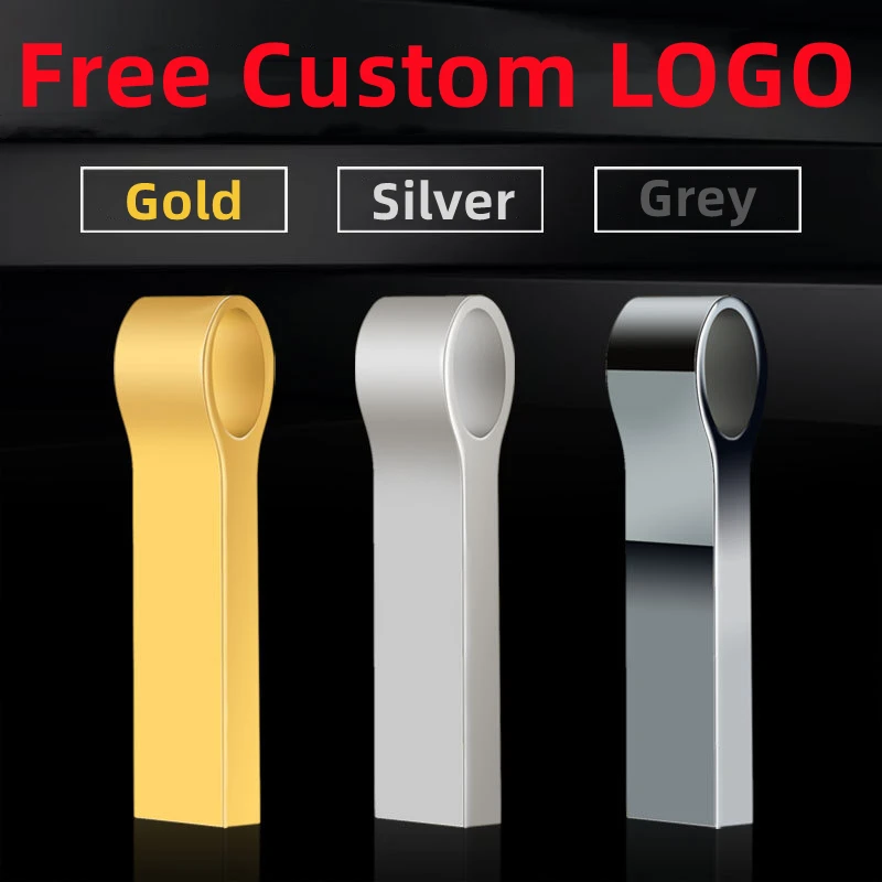 

Free Custom Laser Engraving LOGO Color Metal Ring USB2.0 Flash Drive 4GB 8GB 16GB 32GB 64GB 128GB