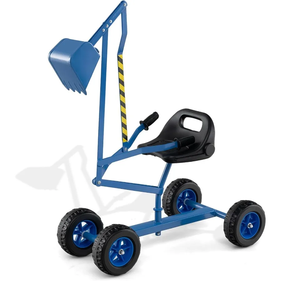 Pelle à sable pour tout-petits, grue à bac à sable d'extérieur avec base transversale et pelle flexible 360 °   Jouets de plage à siège rotatif