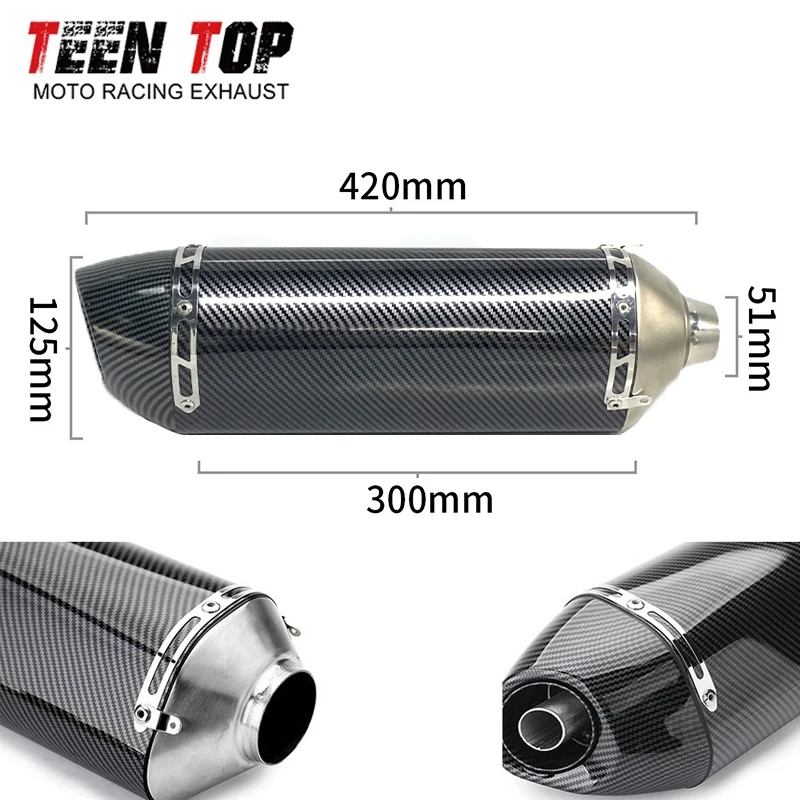 51mm Motorcycle Exhaust System Pipe For Benelli 752S Exhaust Muffler Slip-on Escape Moto Front Link Pipe 450mm Tailpipe 2019+