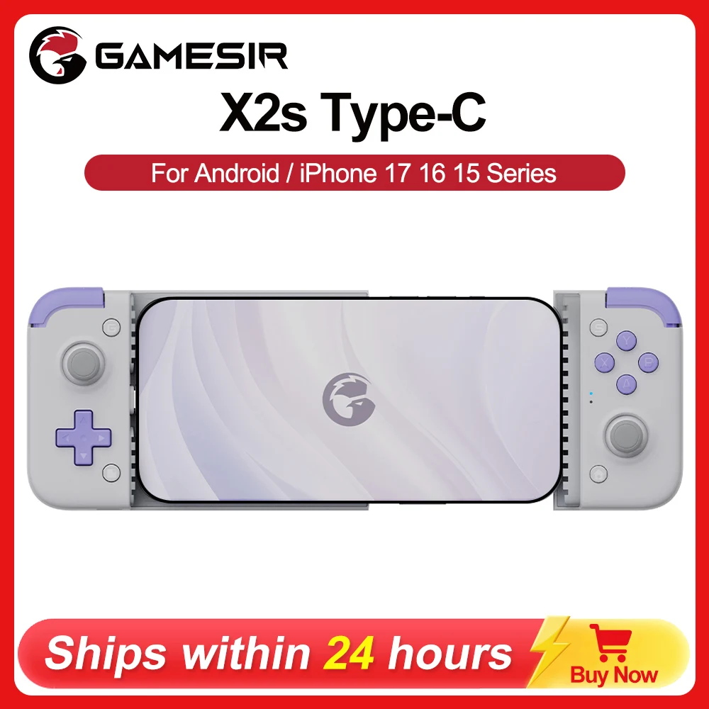 GameSir X2s Phone Controller for iPhone 17 16 15 Android Mobile Gamepad Hall Effect Sticks and Analog Triggers Type-C Connection