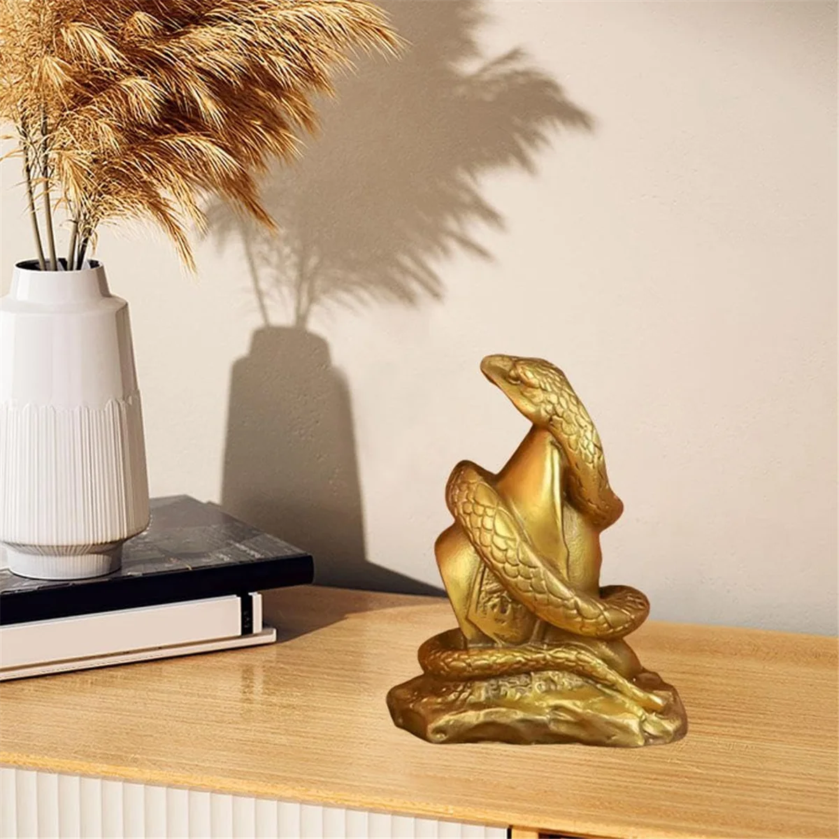 BHBL 2025 Year of the Snake Resin Statue Wealth and Good Luck Ornaments Great for Home and Office Decoration