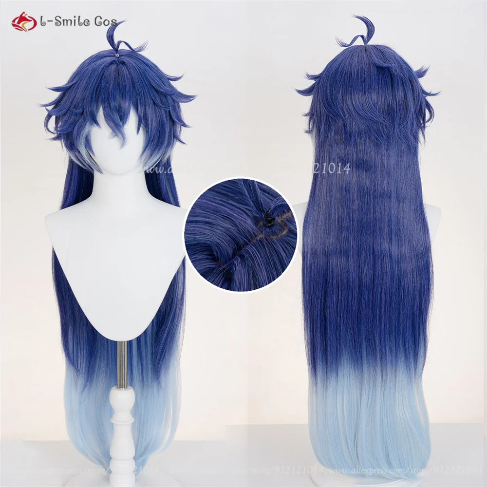 Anime Kyryll Chudomirovich Flins Cosplay Wig 90cm Blue Gradient Wigs Heat Resistant Synthetic Hair For Flins Halloween Cos Wig