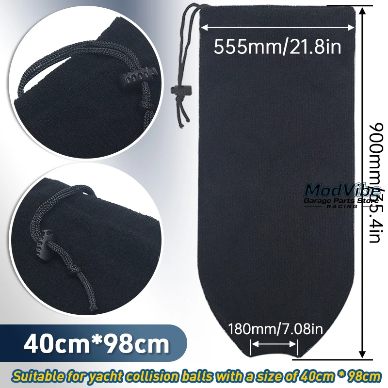 Boot Fender Cover Protector Anti-Collision Ball Sleeve Protection Zwart fluweel Anti-UV voor marineboot Zeiljacht Bumper