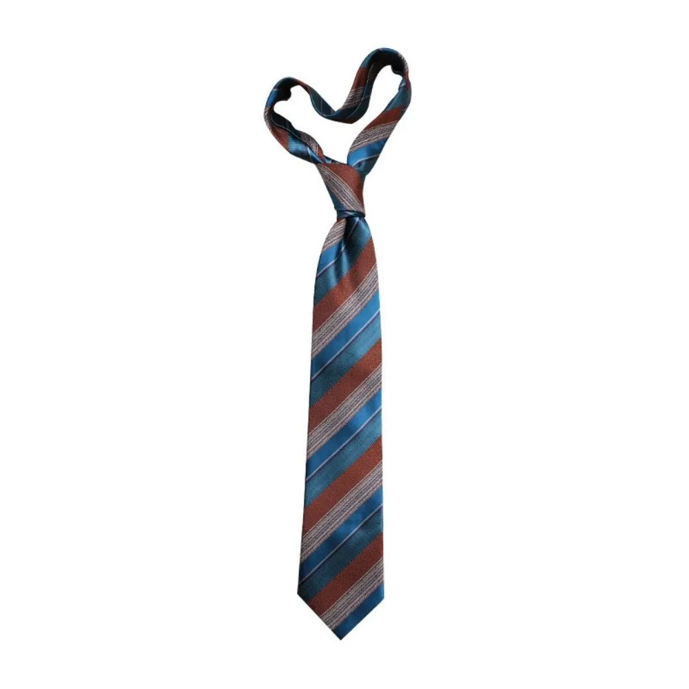 

2-Piece Set Fashion 8cm Neck Tie Set Narrow Soft Striped Neckties Suit Hanky Adjustable Suit Pocket Square Office Wear
