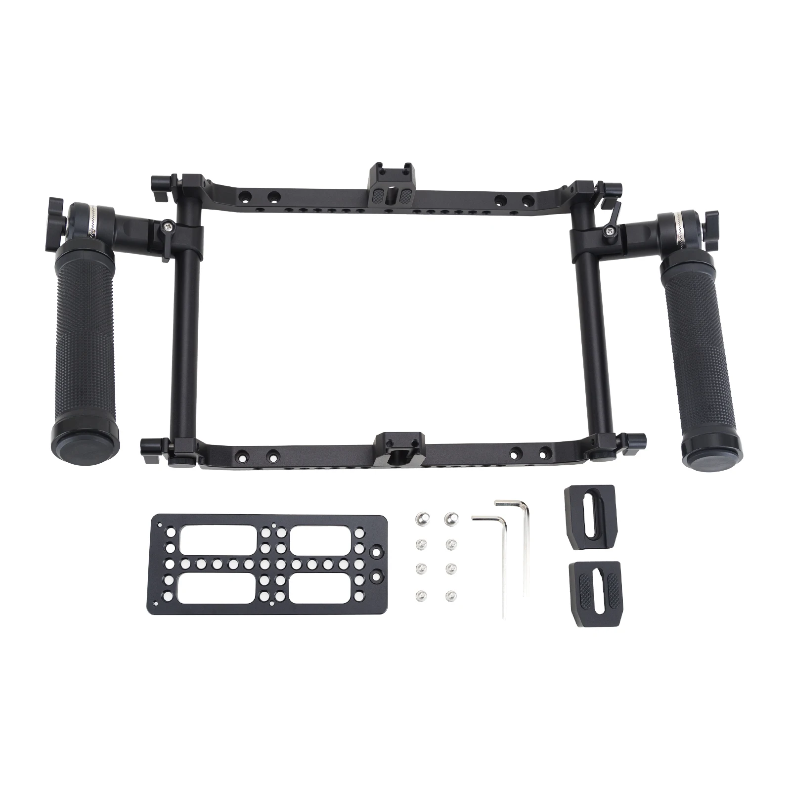 

NITZE DIRECTOR's MONITOR CAGE w ARRI Rosette Side Handles n Cheese Plate for 5”/ 7”/ 9” Monitor Recorders-JSQ-002