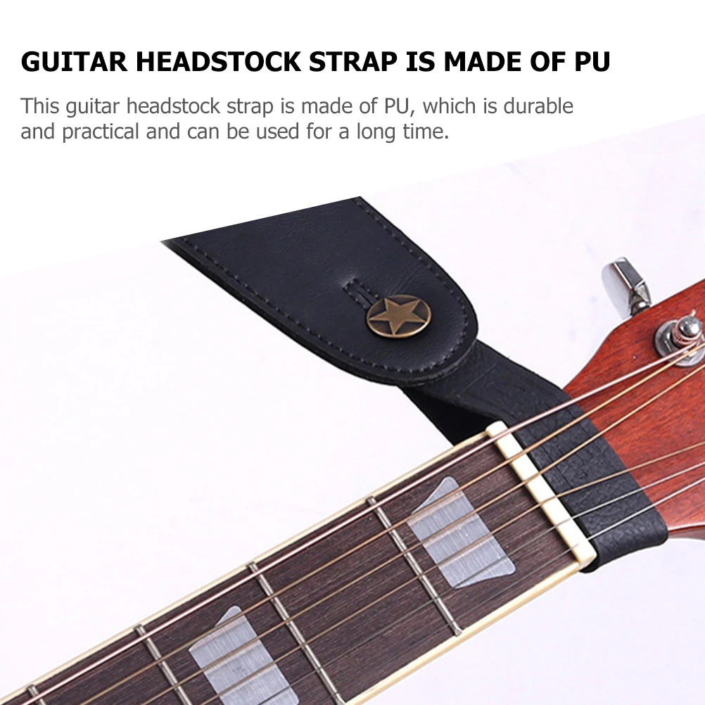 

4 Pcs Headstock Durable PU Guitar Headstock Strap Practical Portable Acoustic Ukulele Strap Tie Accessories Guitar Neck