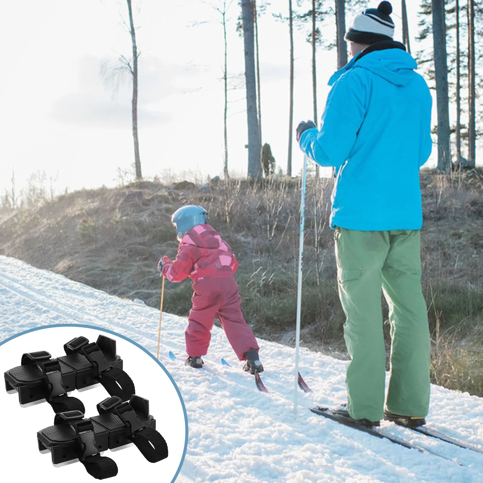 1 paio di pattini da ghiaccio per bambini regolabili, doppio corridore, scarpe da pattinaggio per bambini, per i più piccoli, principianti, blu, per lo sport invernali, aiuto per l'allenamento