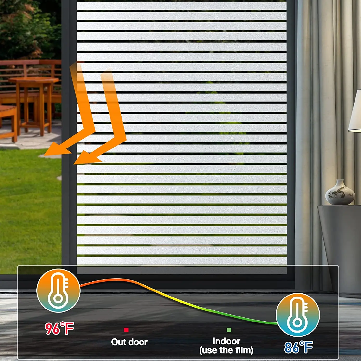 Frosted Privacy Window Film Static Cling Sun Block UV Protection Heat Control for Home Office Bathroom Glass Door