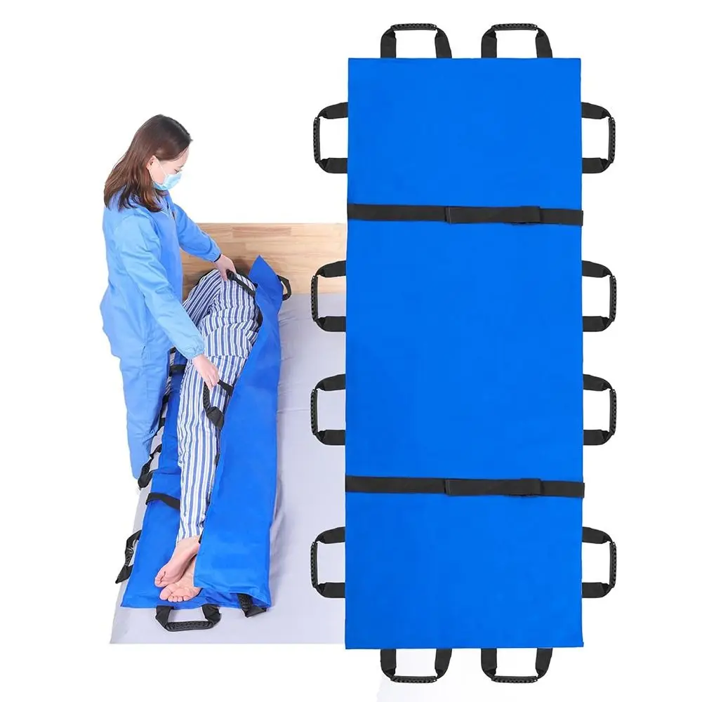 

Waterproof Patient Positioning Sheet 12 Handles Nylon Material Foldable Transport Stretcher Portable Aid Thickened