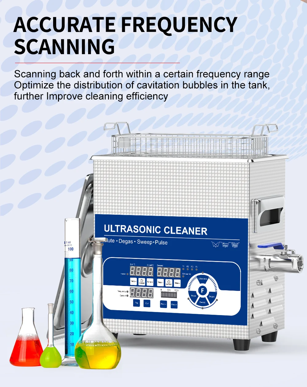 GRANBO Neuer Ultraschall-Container 40/68/80/100/120 kHz 800 W 7,9 Gal Labor-Automotorteile, chemische Industrie, Mehrzweckreinigung – Detail 7