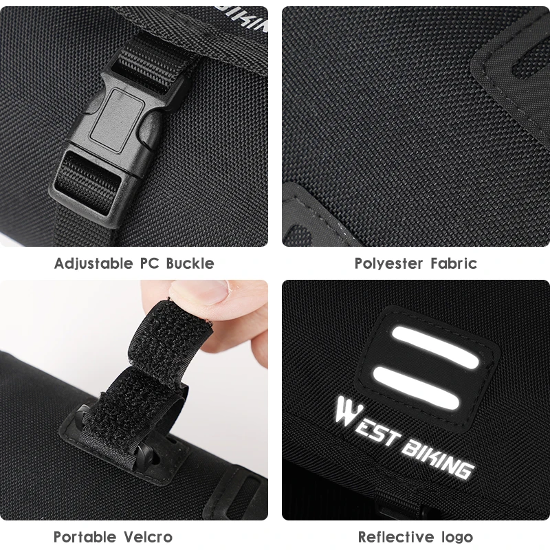 Bicycle Bag Portable Cycling Front Bag MTB Road Handlebar Pannier Multi-purpose Large Capacity Cylindrical Handlebar Bag