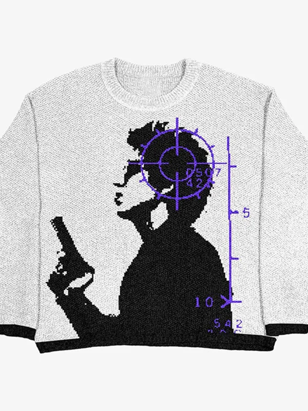 فضفاض المتضخم هوديي سترة العصرية الهيب هوب Sle ملابس داخلية ملابس خارجية محبوك سترة مريحة طويلة Sve جولة Ne