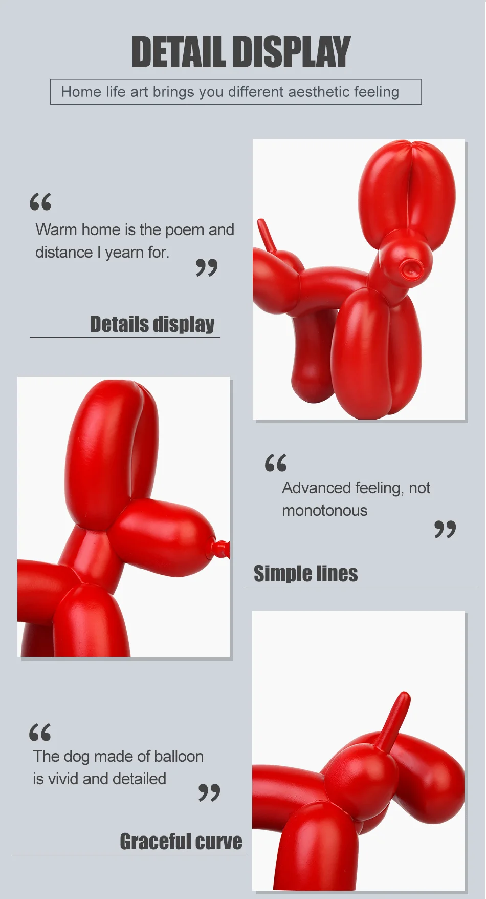 21,5 cm Nordische Neue Pissende Ballonhund-Skulptur aus Harz, Tierfiguren, Heimdekor, Skulpturen und Figuren, Hundestatue – Detail 7
