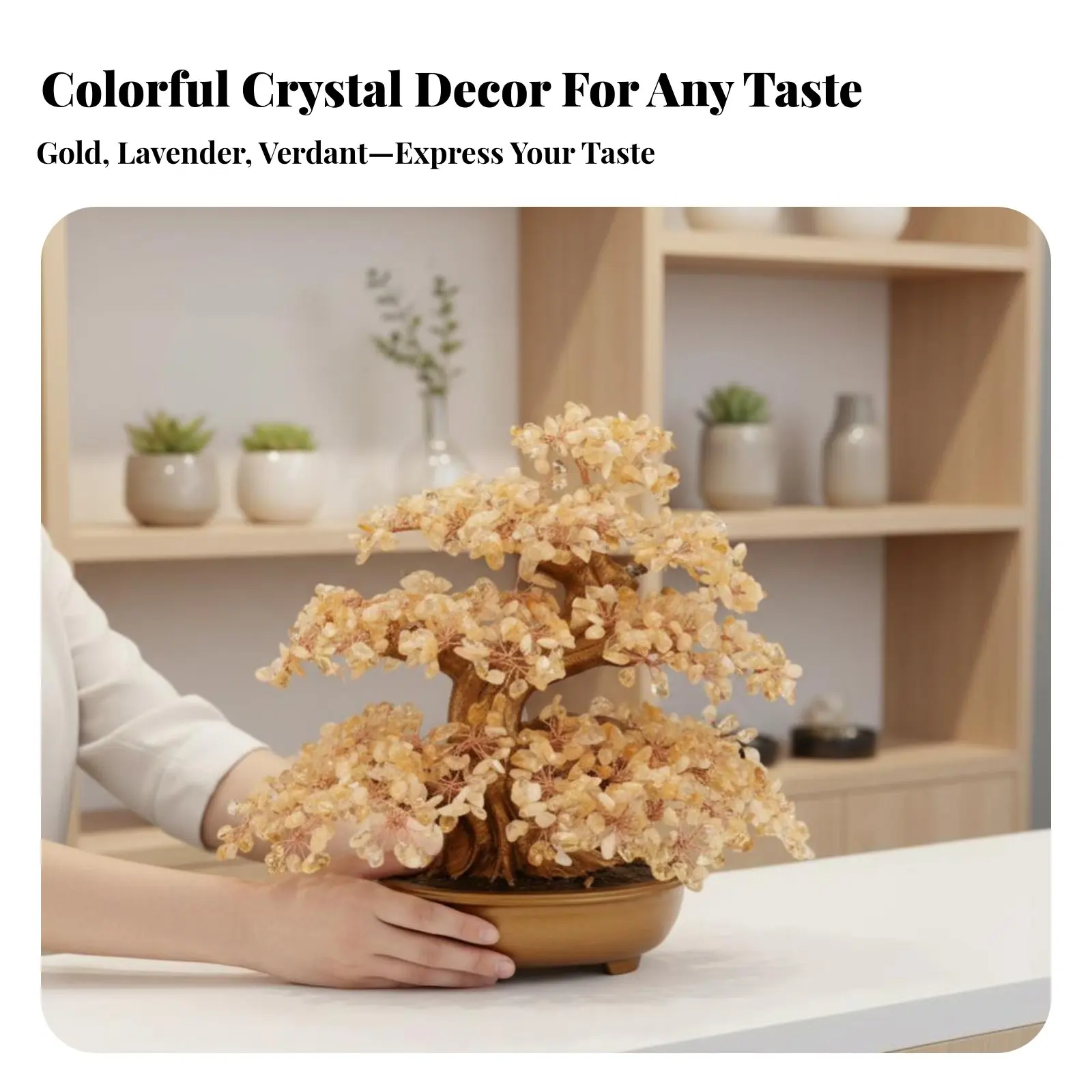 Handmade Crystal Money Tree, Crystal Bonsai, Wealth & Fortune, Housewarming, Business Opening Decoration view 3