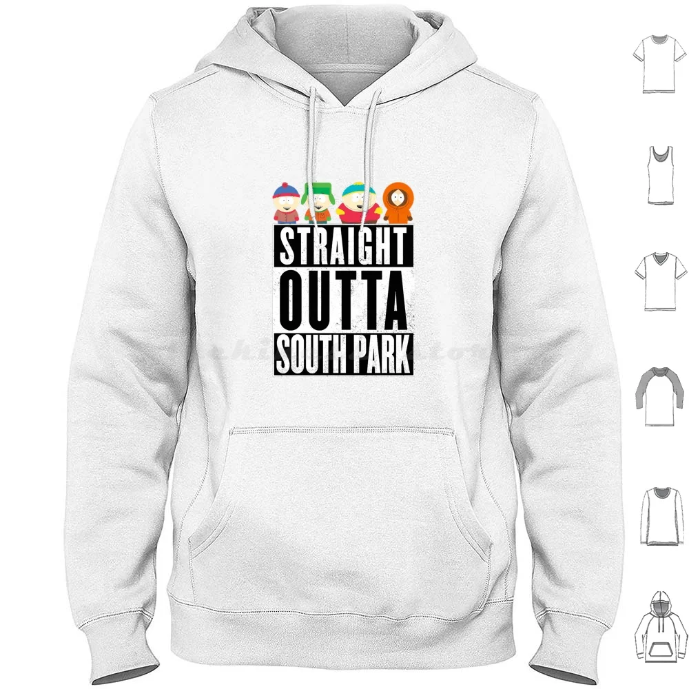 Sudadera con capucha Straight Outta de algodón de manga larga divertida Cartman Kenny Eric Cartman Park Kyle South dibujos animados Stan Marsh Butters Eric