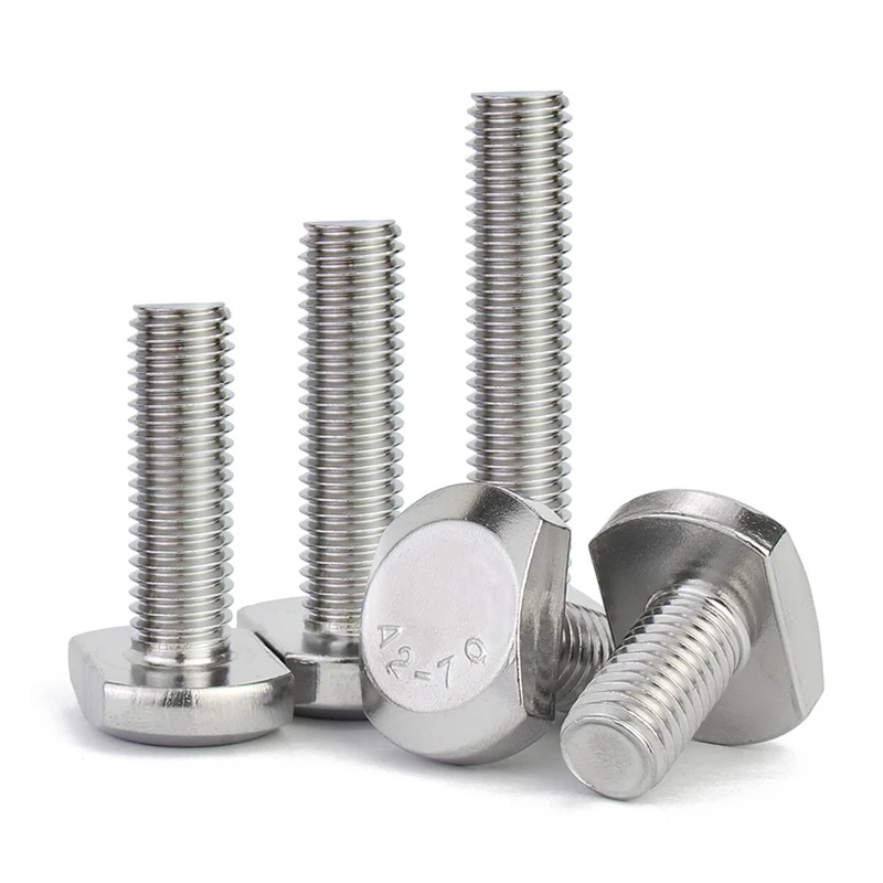 1-10pcs T Shape Type Groove Bolt M5 M6 M8 M10 M12 304 A2 Stainless Steel Hammer Head Screwfor T-Slot Chute Rail Miter Track
