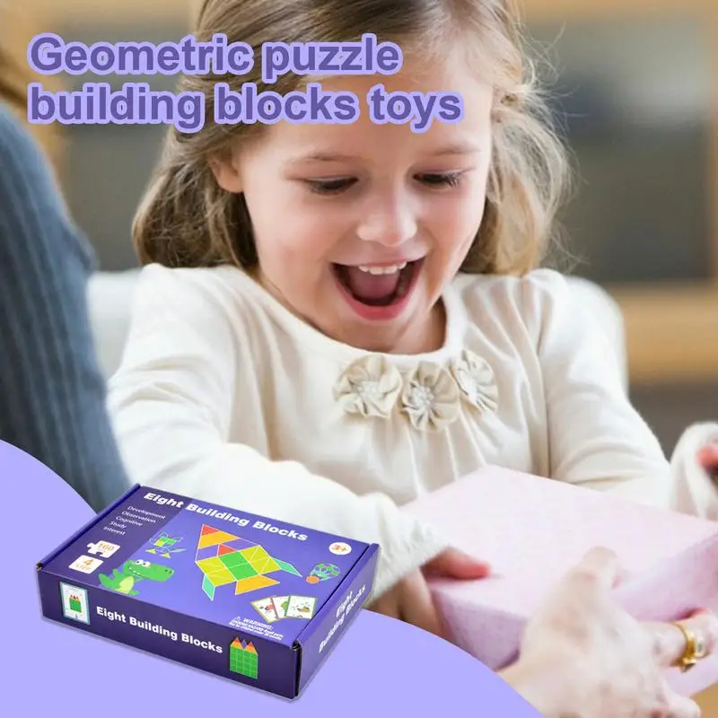 บล็อกรูปแบบไม้ชุดปลอดภัยบล็อกไม้หลากสีของเล่นเกมสร้างสรรค์เดสก์ท็อป