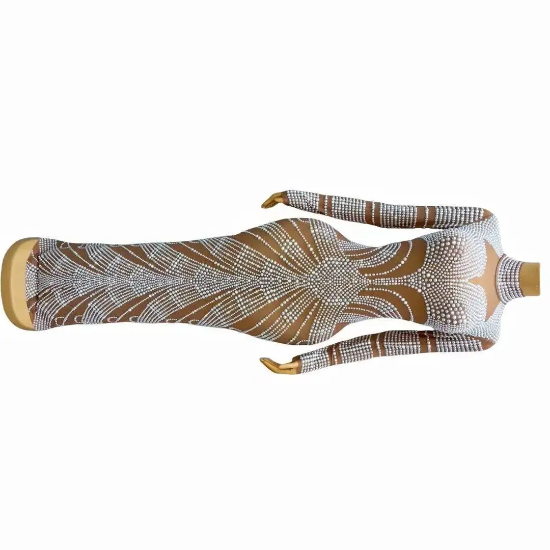 고급스러운 전체 배 긴 드레스 여성 저녁 생일 결혼식 축하 진주 드레스 파티 파티 복장 무대 착용 Baiyueguang