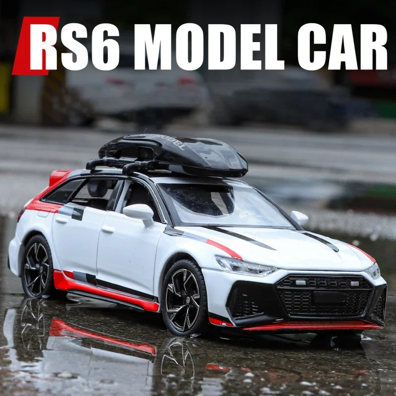 1:32 RS6 Quattro Station Wagon Legering Model Auto Geluid en Licht Trek kinderen Speelgoed Collectibles verjaardagscadeau