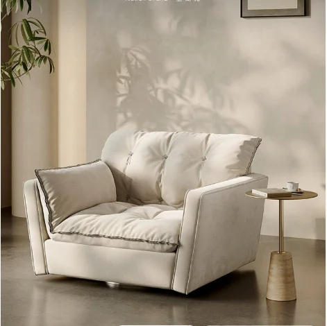 # One-Seater Home Furniture Fabric With Sponge Filling Material Elegant Sofa