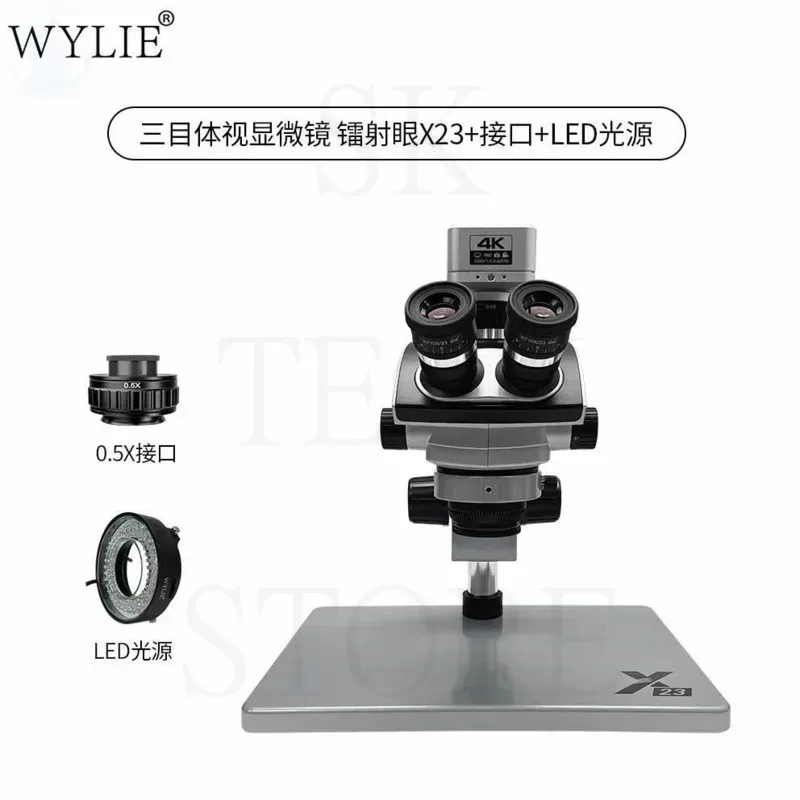 Wylie X23 Trinocular Stereo Microscope HD Laser Eye Cyclops X40 X80 Camera Zoom Professional  For Mobile Phone Repair Tools