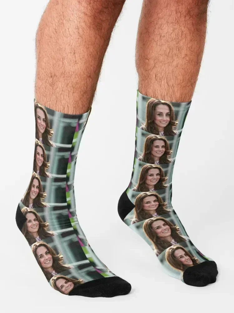 Kate Middleton Smiling Socks cartoon Thermal man winter Lots cycling Socks Man Women's