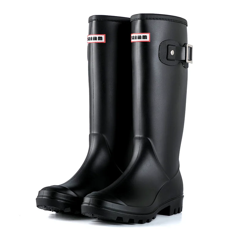 

Fashionable Waterproof High-Tube Rain Boots for Women Adult Buckle Long Tube Water Shoes Boots Snow Boots Motorcycle B...