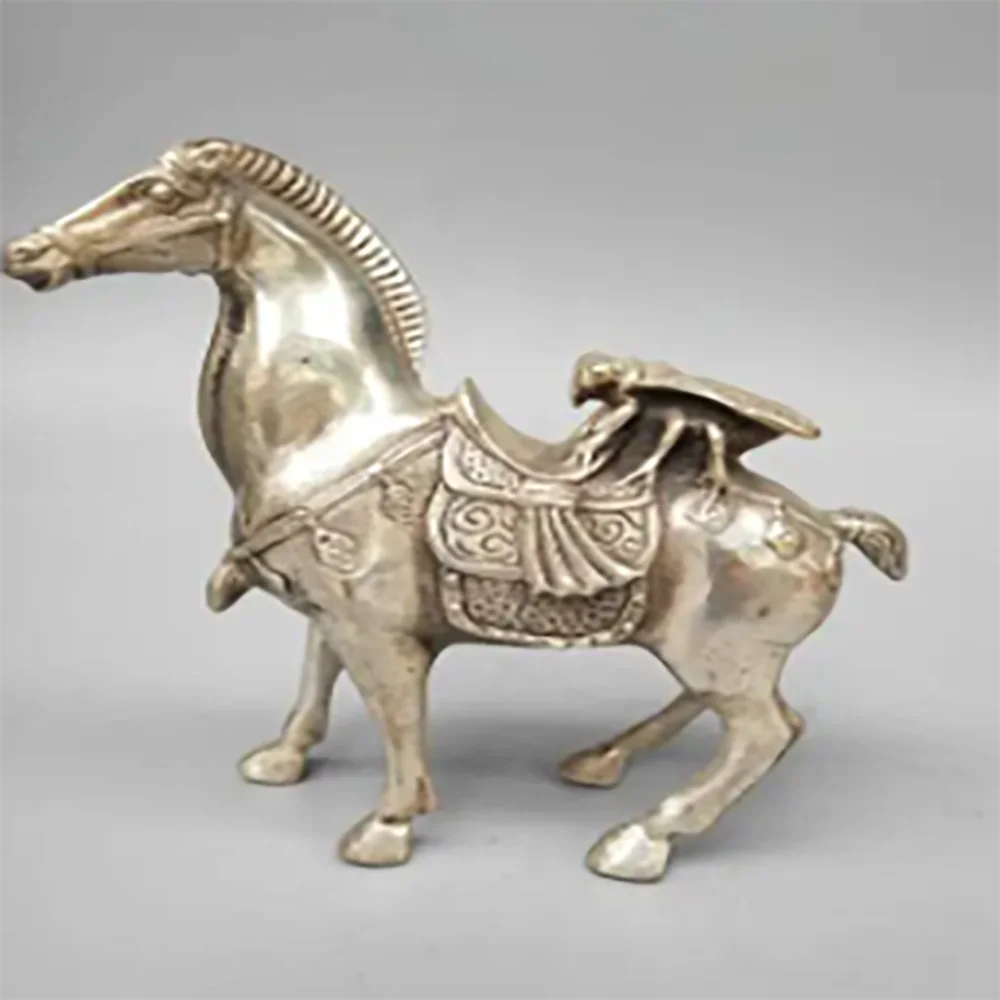 

Chinese pure white copper zodiac horse crafts statue