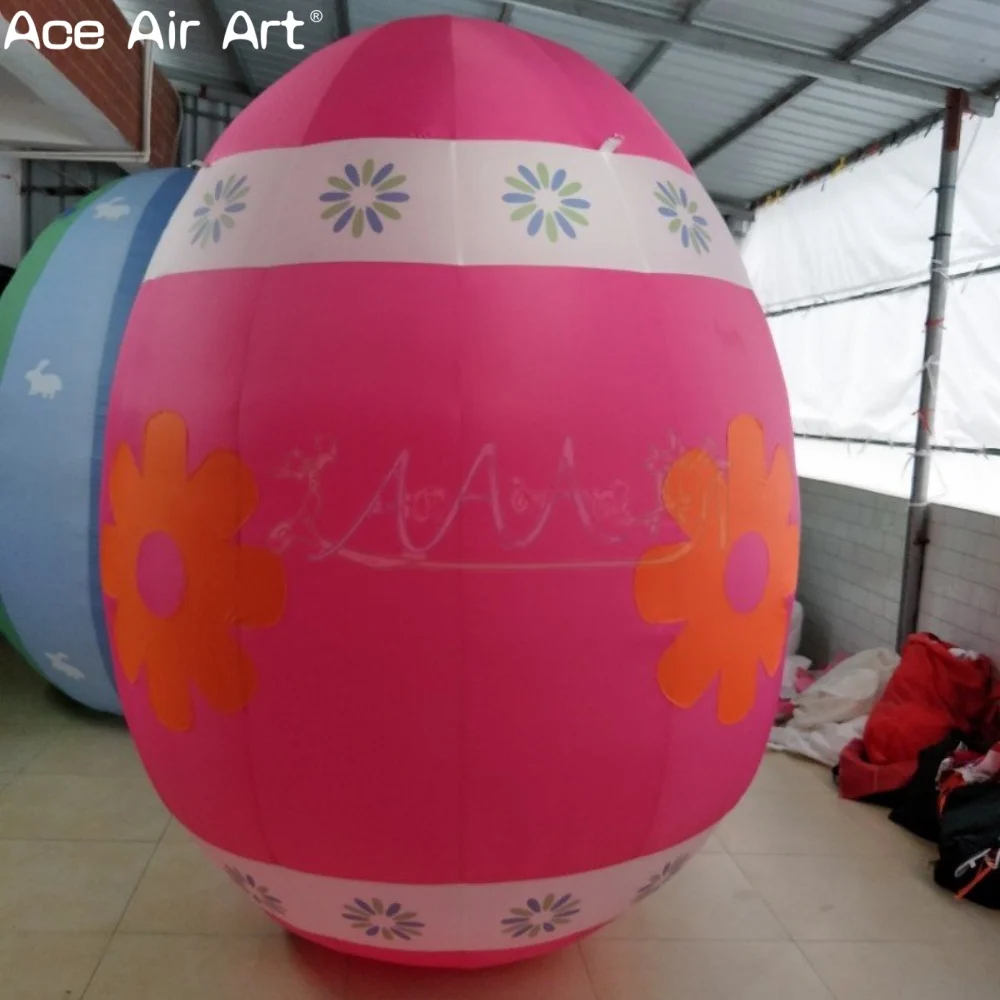 Huevos de Pascua inflables gigantes de color rosa, decoraciones inflables coloridas para patio navideño para fiesta de Pascua y exhibición de jardín al aire libre