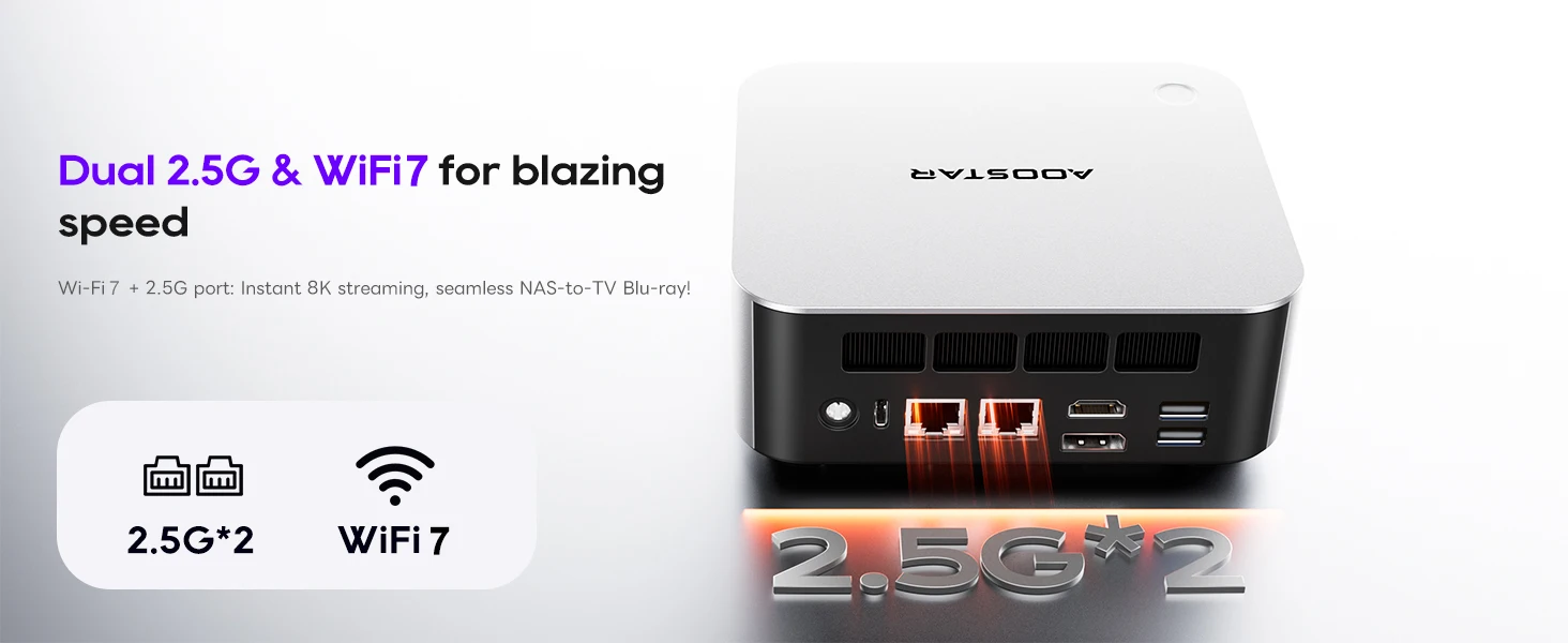 AOOSTAR MACO AMD Ryzen AI 9 HX 470 Powerful AI PC LPDDR5 32GB 3*M.2 2280 SSD USB4 OCulink WIFI7 BT5.4 Mini PC Gaming Computer