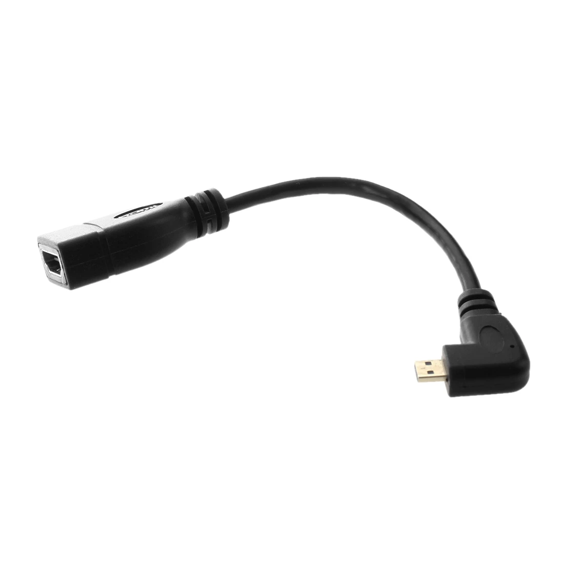 Kabel przejściowy micro-HDMI o kącie 90 stopni, męski na HDMI, żeński, długość: 17 cm