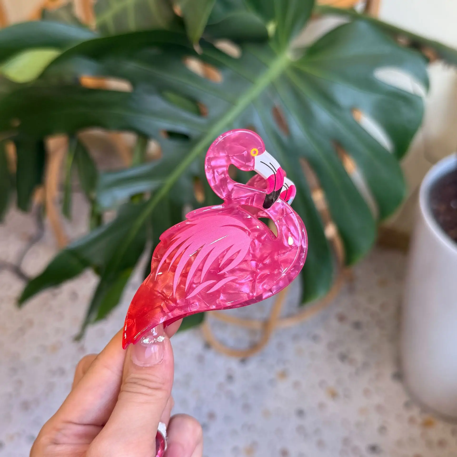 New Fashion Acrylic Animal Flamingo Cute Hair Clips Claw For Women Female Hair Accessories